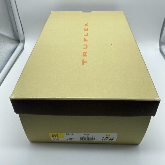 Truflex Black Suede Open Toe Sandal Size 8.5 Kohls Box ID 612 Enzo Strappy - Picture 12 of 12